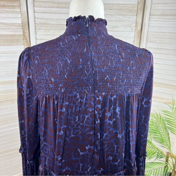 Karlie Smocked Shirred Babydoll Mini Dress Large - Picture 9 of 11